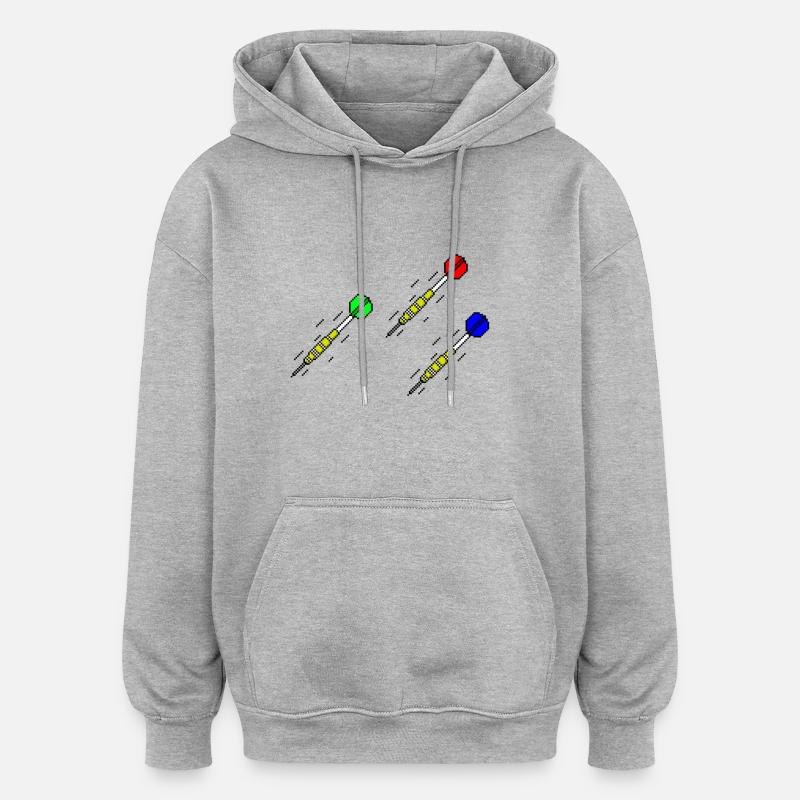 3 fléchettes - Sweat à capuche oversize unisexe - gris chiné