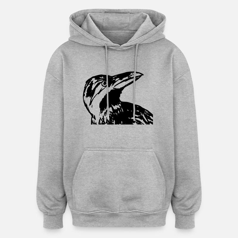 Raven - Oversized Unisex Hoodie - heather grey