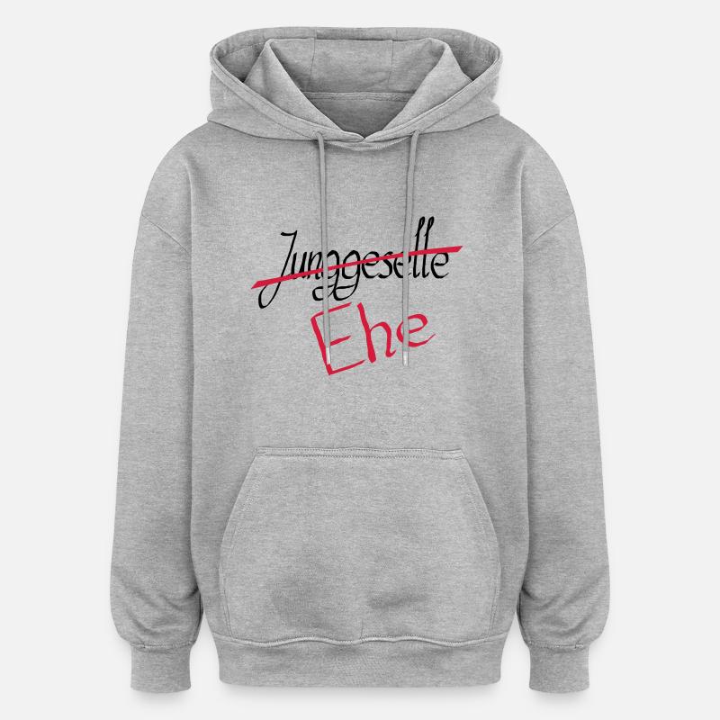junggeselle 2 - Oversized Unisex Hoodie - Grau meliert
