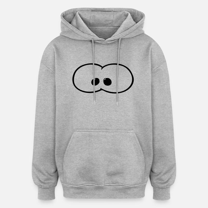 yeux - Sweat à capuche oversize unisexe - gris chiné