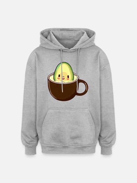 Avocado bathes in coffee - Oversized Unisex Hoodie - heather grey