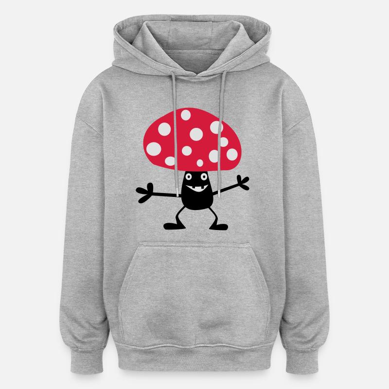 Naughty Toadstool - Oversized Unisex Hoodie - heather grey