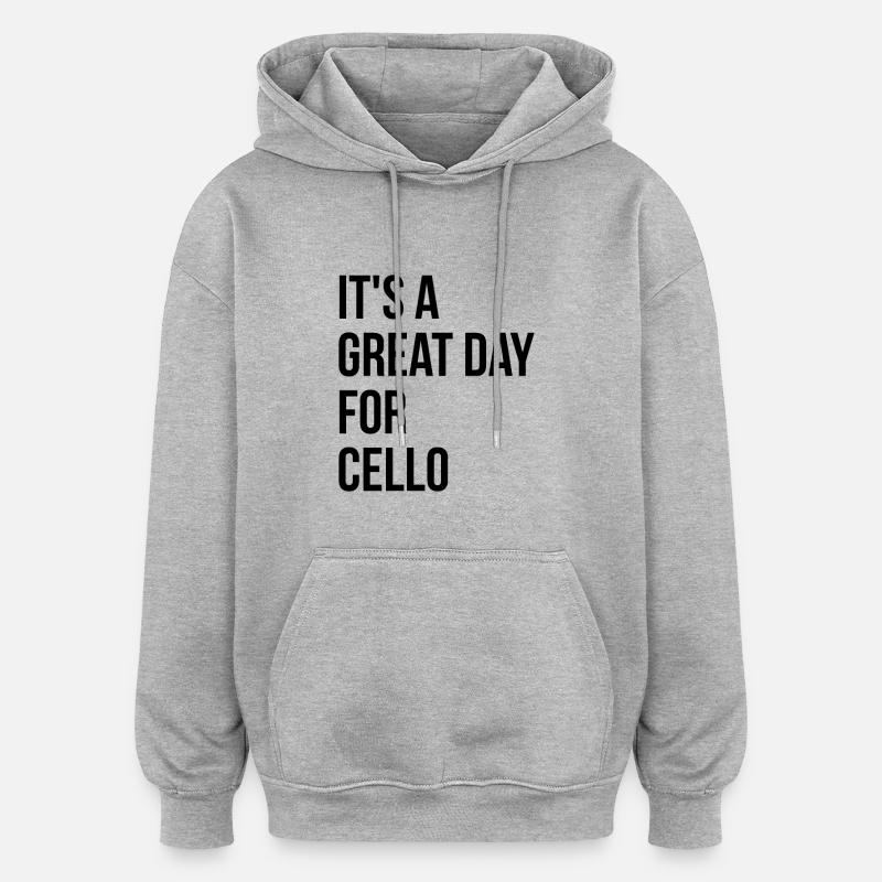 violoncelle - Sweat à capuche oversize unisexe - gris chiné