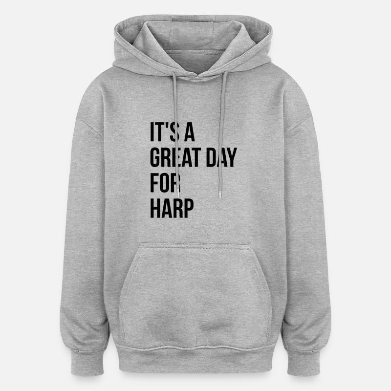 harpe - Sweat à capuche oversize unisexe - gris chiné