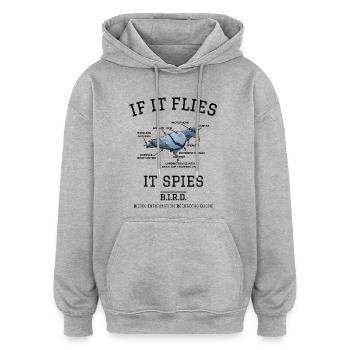 Definition Bird - Oversized Unisex Hoodie - Grau meliert - Vorne - Noah (186cm)