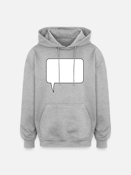 Speech bubble rectangle design - Oversized Unisex Hoodie - heather grey