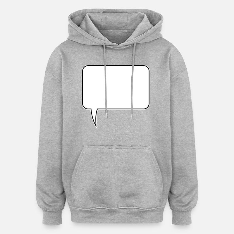 Speech bubble rectangle design - Oversized Unisex Hoodie - heather grey