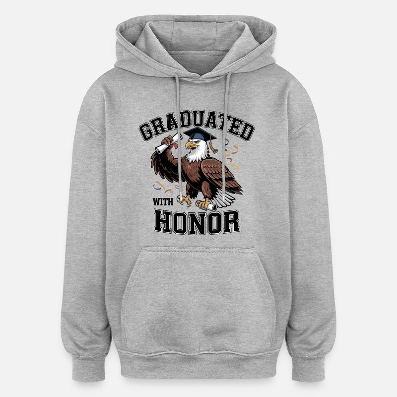 Aigle de graduation - Sweat à capuche oversize unisexe - gris chiné