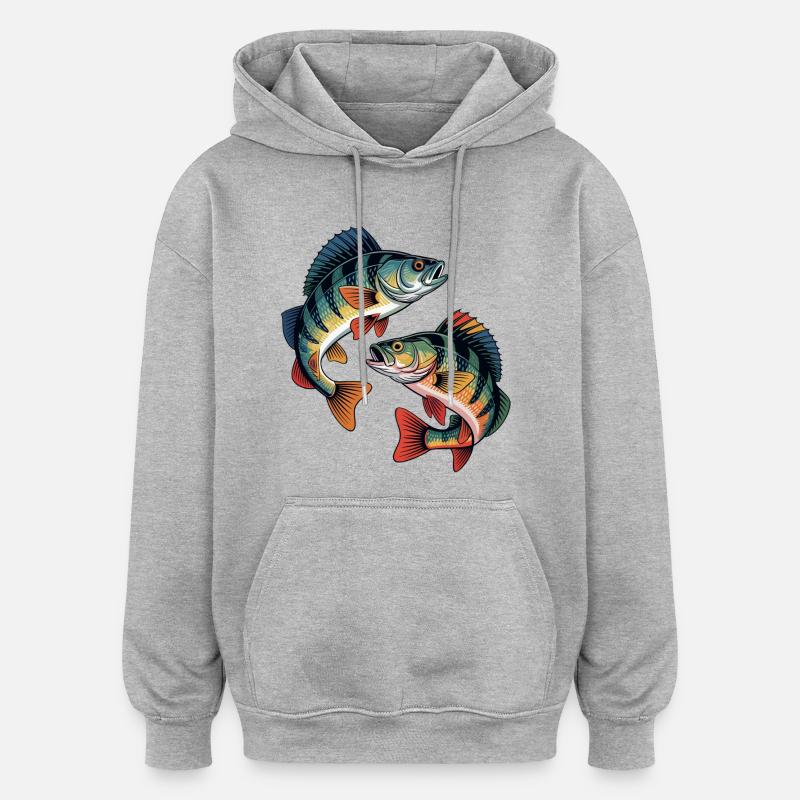 Deux perchoirs de saut - Sweat à capuche oversize unisexe - gris chiné