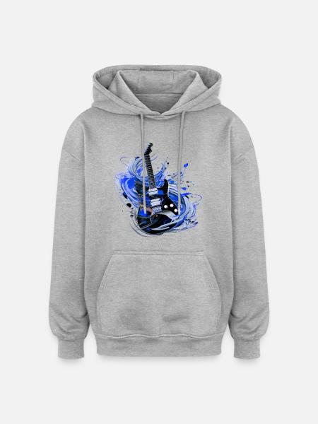 electric guitar guitar guitarist music instrument rock - Oversized Unisex Hoodie - heather grey