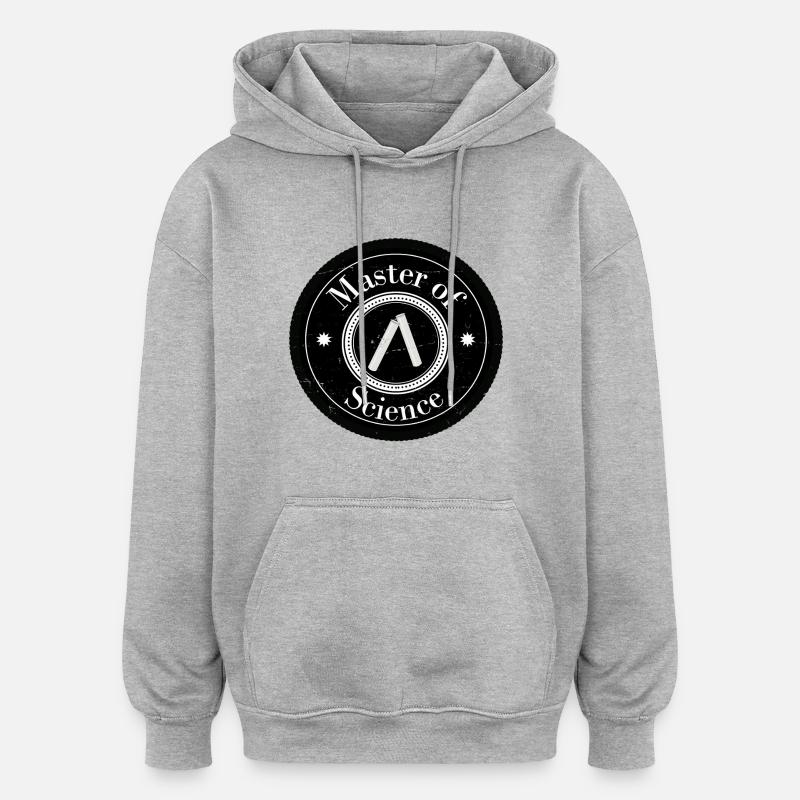Master of Science Logo Patch - Oversized Unisex Hoodie - Grau meliert