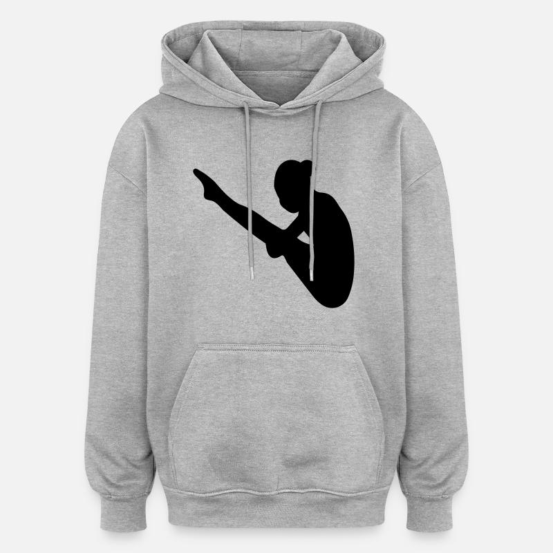Turmspringen - Oversized Unisex Hoodie - Grau meliert