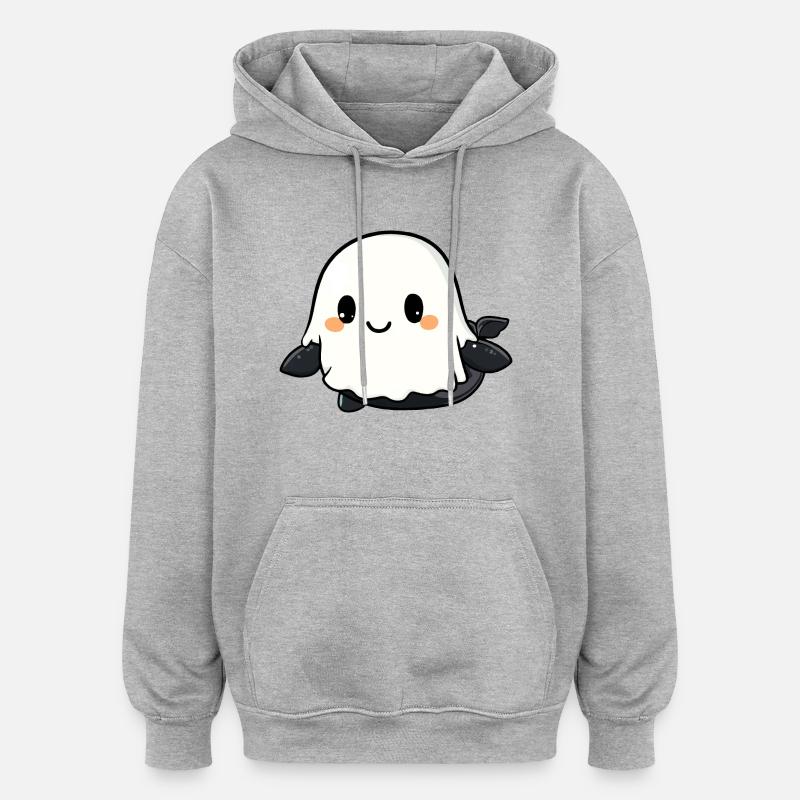 Wal Halloween Comic Geist - Oversized Unisex Hoodie - Grau meliert