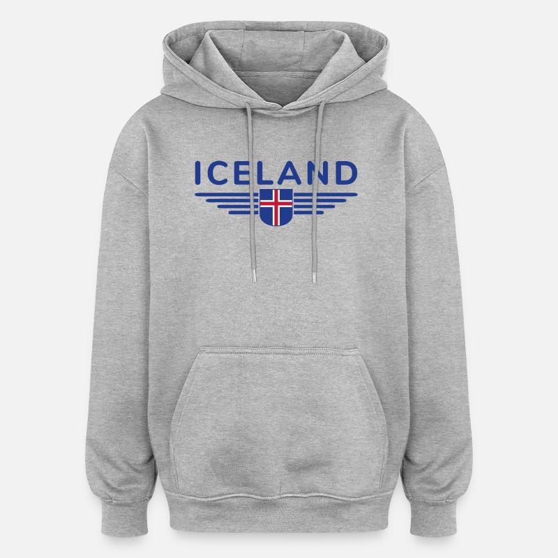 J’aime l’Islande Design T-Shirt Tenue - Sweat à capuche oversize unisexe - gris chiné