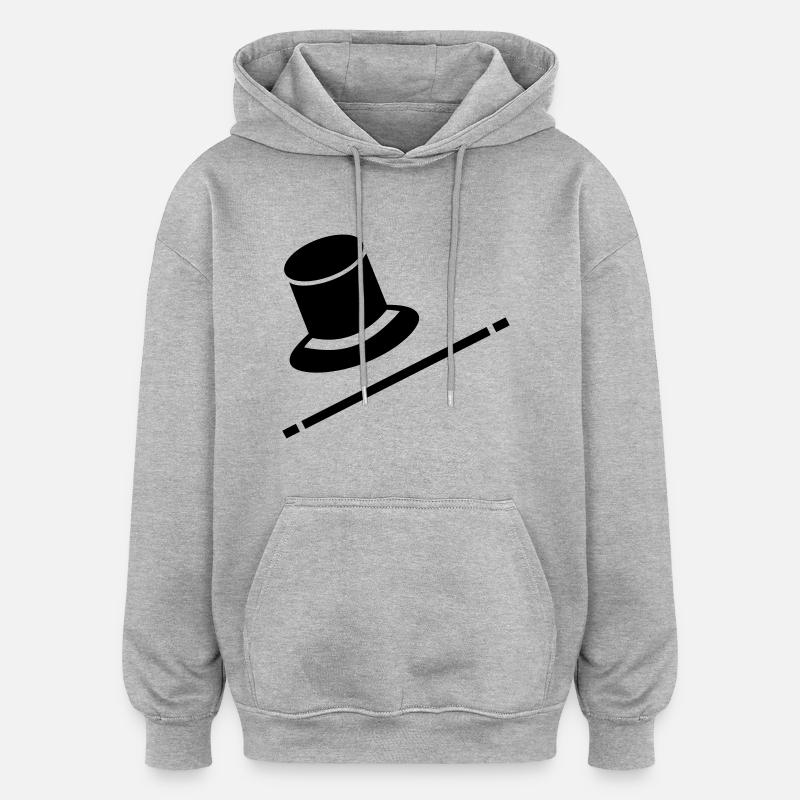 zauberer - Oversized Unisex Hoodie - Grau meliert