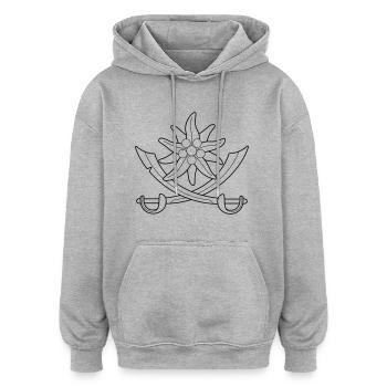 Edelweißpiraten - Oversized Unisex Hoodie - Grau meliert - Vorne - Noah (186cm)