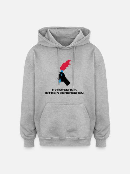 Pyrotechnik - Oversized Unisex Hoodie - Grau meliert