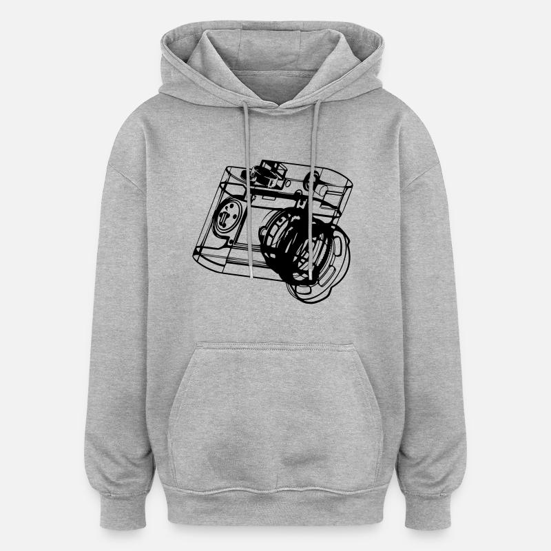 Camera - Sweat à capuche oversize unisexe - gris chiné