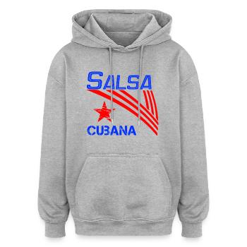 Salsa Cubana bleu - Pro Dance Edition - Sweat à capuche oversize unisexe - gris chiné - Devant - Noah (186cm)