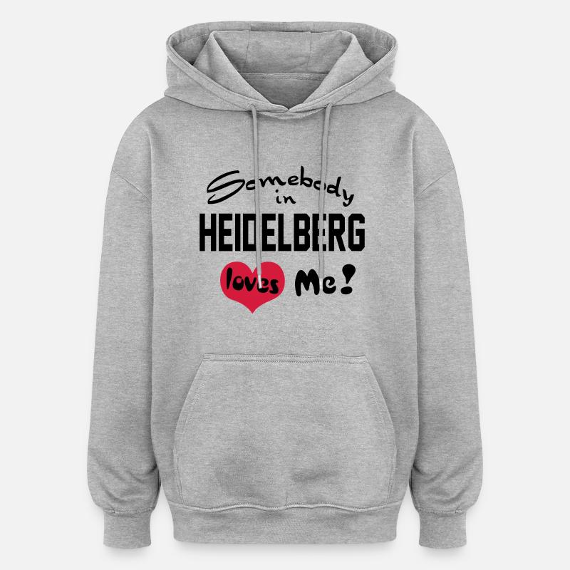 Heidelberg - Sweat à capuche oversize unisexe - gris chiné