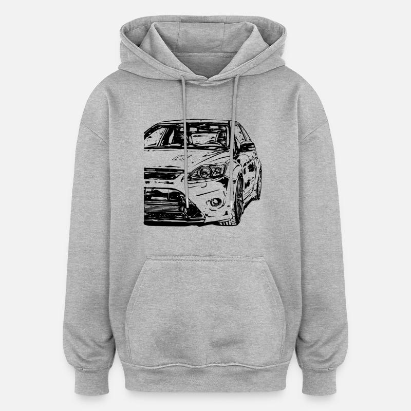 voiture rapide - Sweat à capuche oversize unisexe - gris chiné