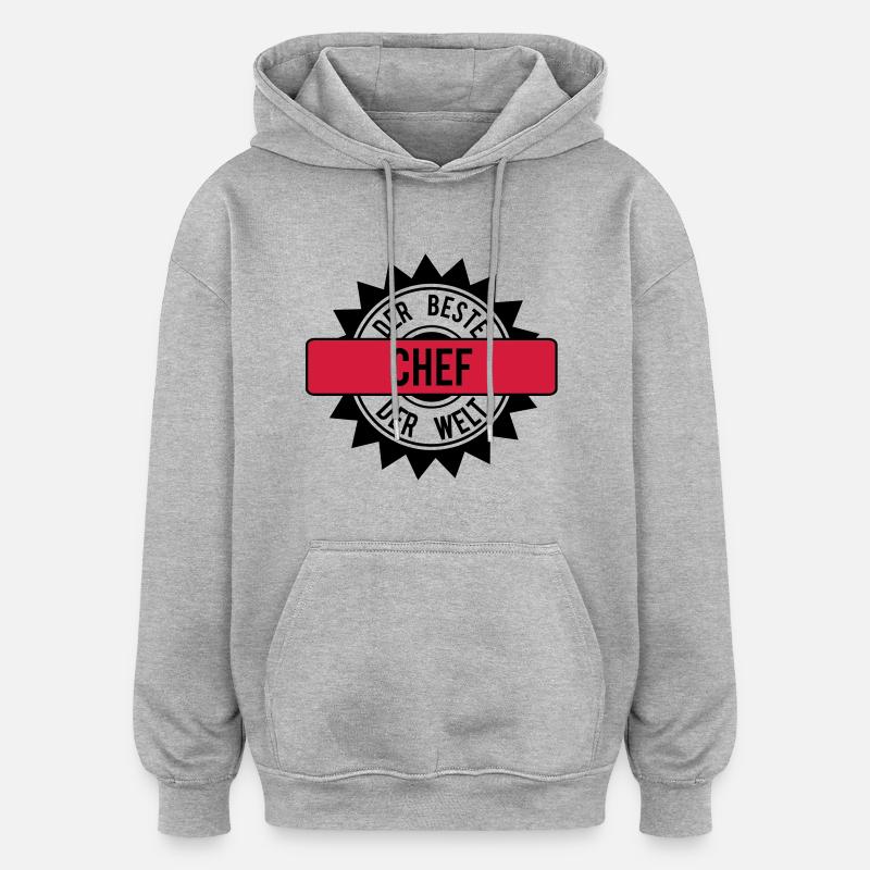 der beste chef 2c - Oversized Unisex Hoodie - Grau meliert