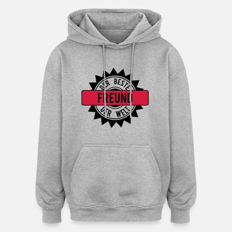 meilleur ami 2c - Sweat à capuche oversize unisexe - gris chiné