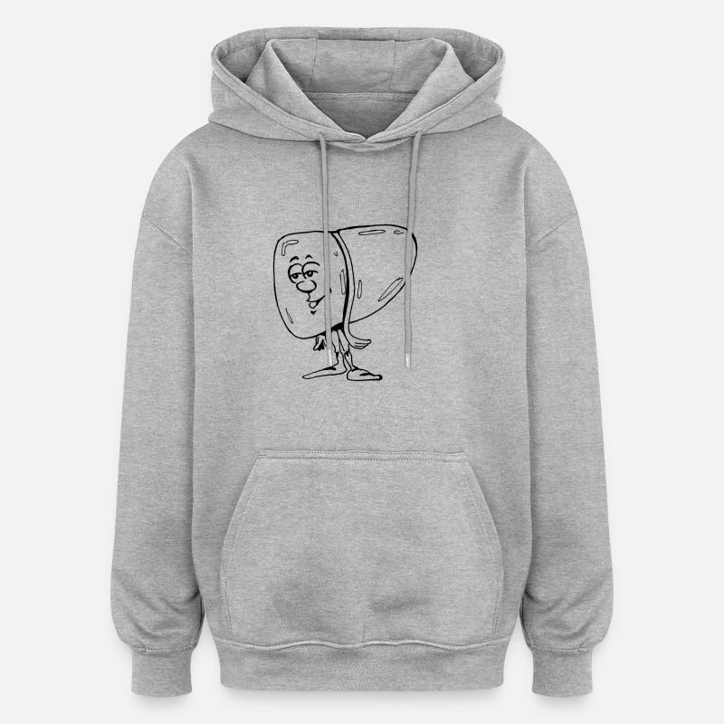 foie - Sweat à capuche oversize unisexe - gris chiné