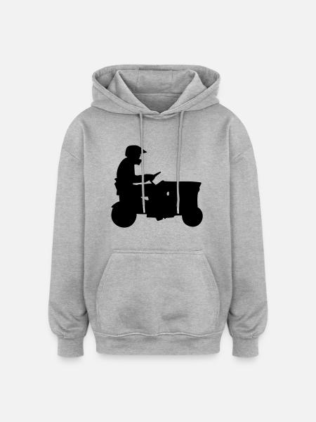 Rennrasenmäher - Oversized Unisex Hoodie - Grau meliert