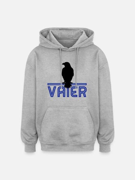 Rabenvater - Oversized Unisex Hoodie - Grau meliert