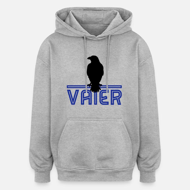 Rabenvater - Sweat à capuche oversize unisexe - gris chiné