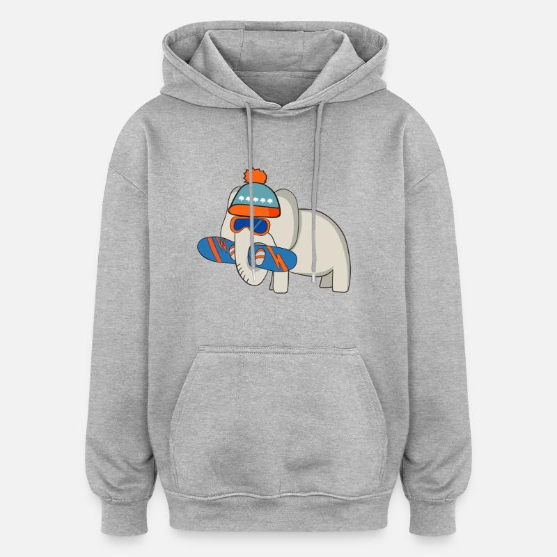 Snowboard - Sweat à capuche oversize unisexe - gris chiné