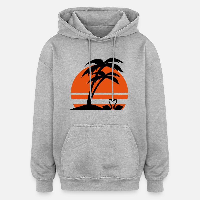 insel3 - Sweat à capuche oversize unisexe - gris chiné