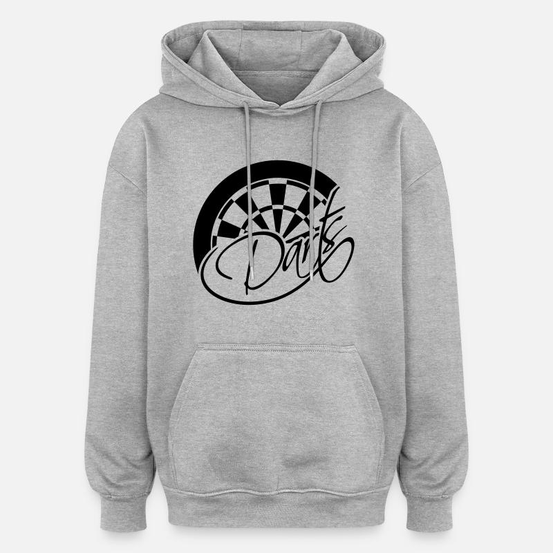 Darts Board Logo Design - Sweat à capuche oversize unisexe - gris chiné