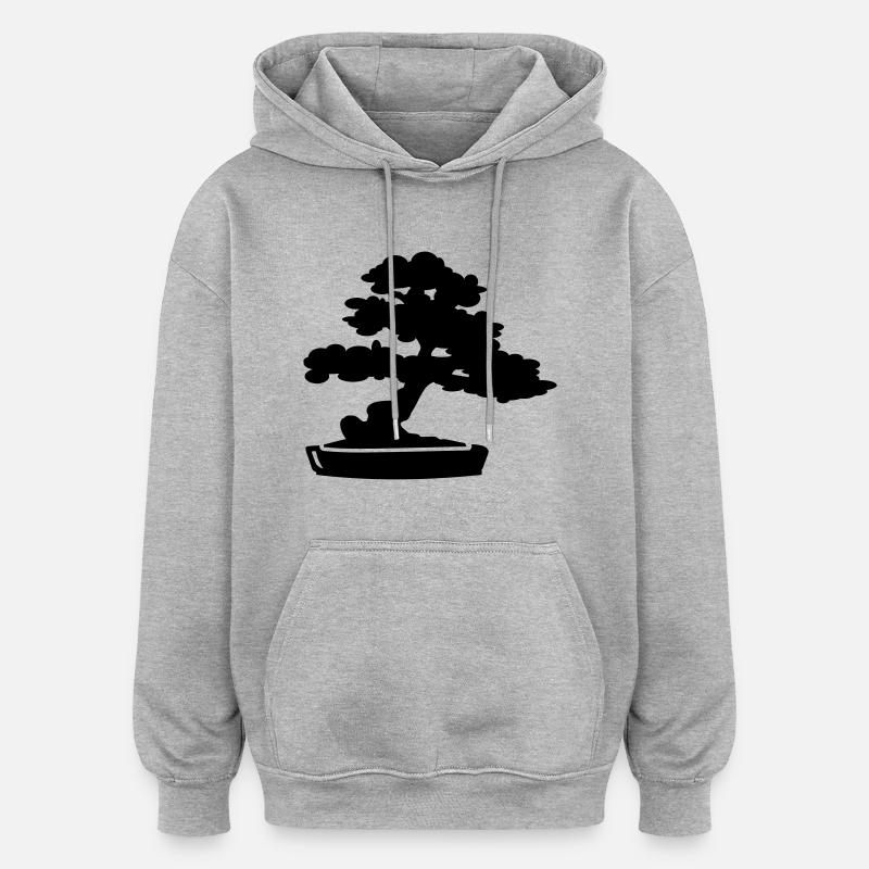 Bonsai Tree - Oversized Unisex Hoodie - heather grey