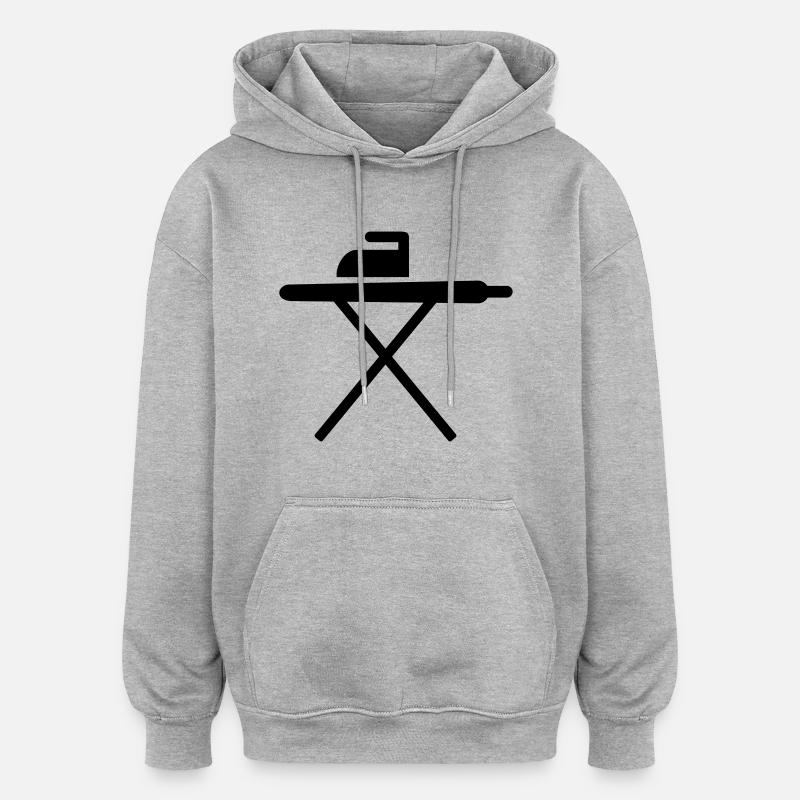 Fer à repasser - Sweat à capuche oversize unisexe - gris chiné