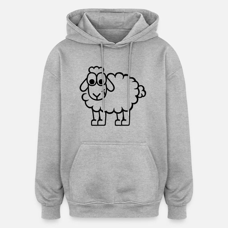 Mouton - Sweat à capuche oversize unisexe - gris chiné