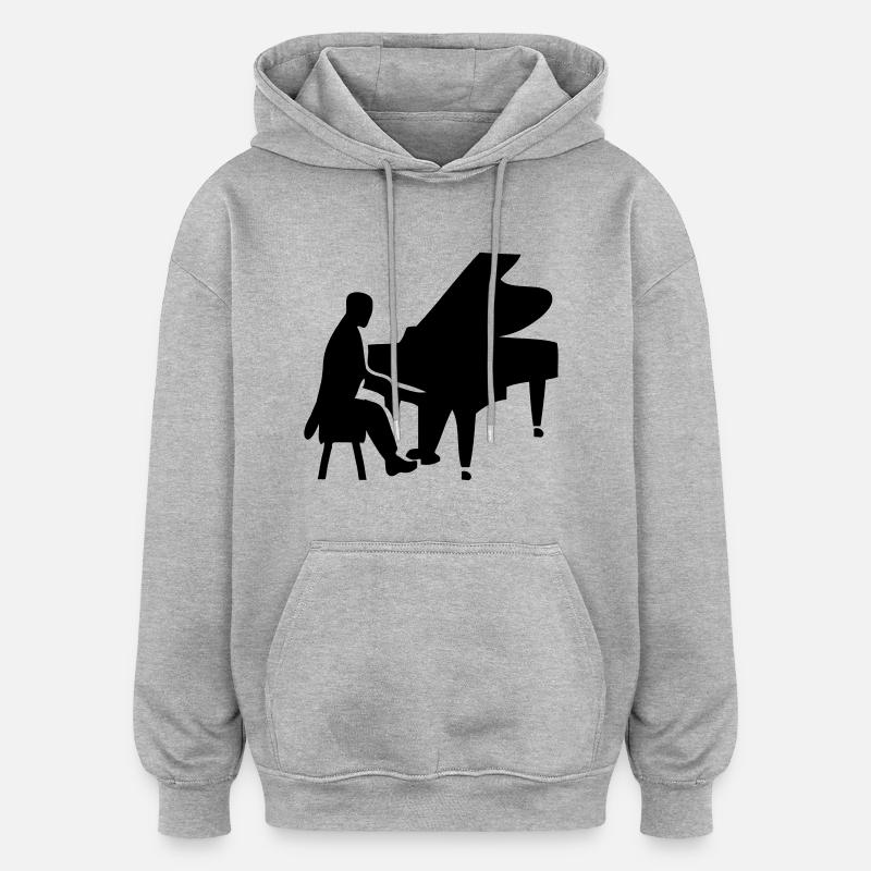 pianiste - Sweat à capuche oversize unisexe - gris chiné