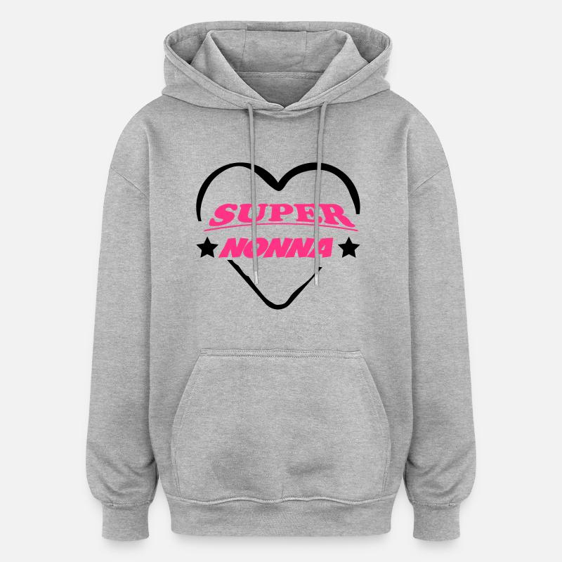 Super nonna 111 - Sweat à capuche oversize unisexe - gris chiné