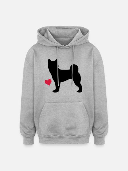 Shiba Inu - Oversize unisex hoodie - grå meleret