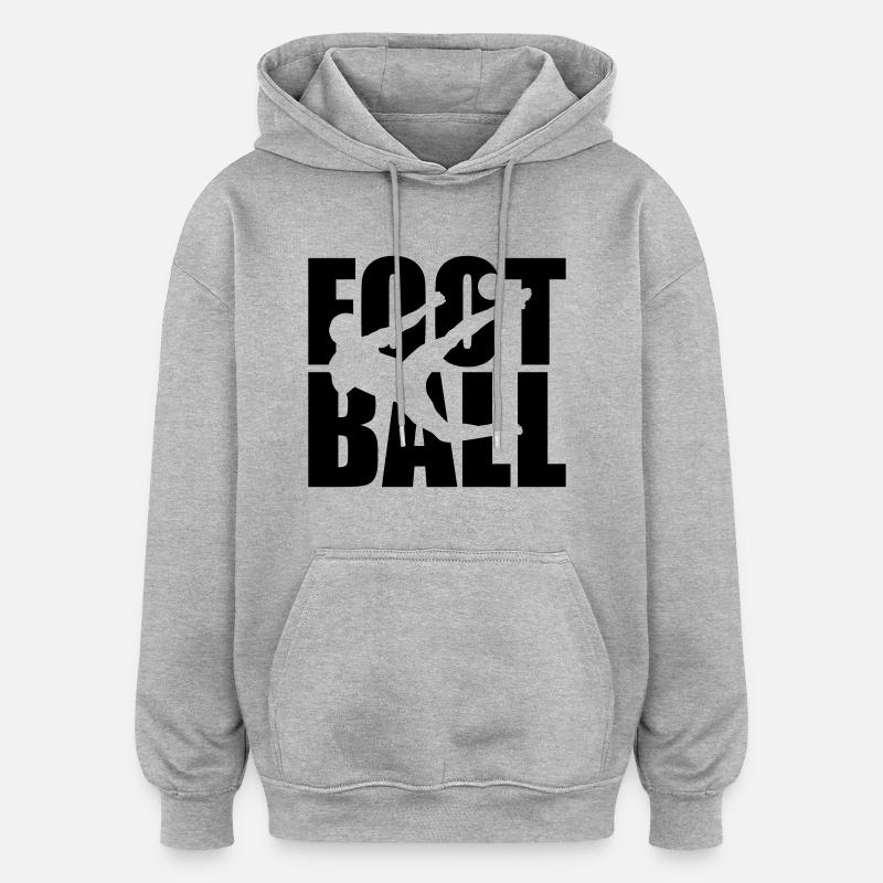 Football - Sweat à capuche oversize unisexe - gris chiné
