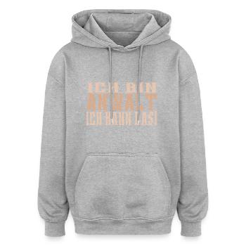 Ich bin Anwalt - Oversized Unisex Hoodie - Grau meliert - Vorne - Noah (186cm)