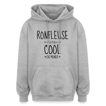Schnarchen / Schnarcher / Schlaf / Schnarcherin - Oversized Unisex Hoodie - Grau meliert - Vorne - Noah (186cm)