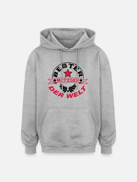 Metzger / Backer / Butcher / Baker / Vati - Oversized Unisex Hoodie - heather grey