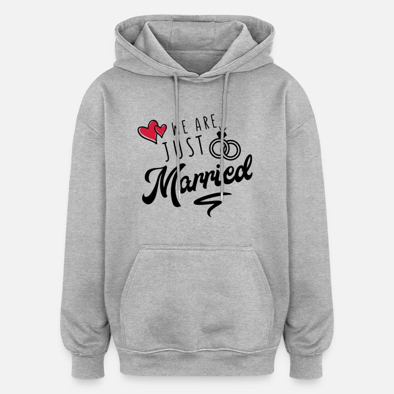 we are just married - Oversized Unisex Hoodie - Grau meliert