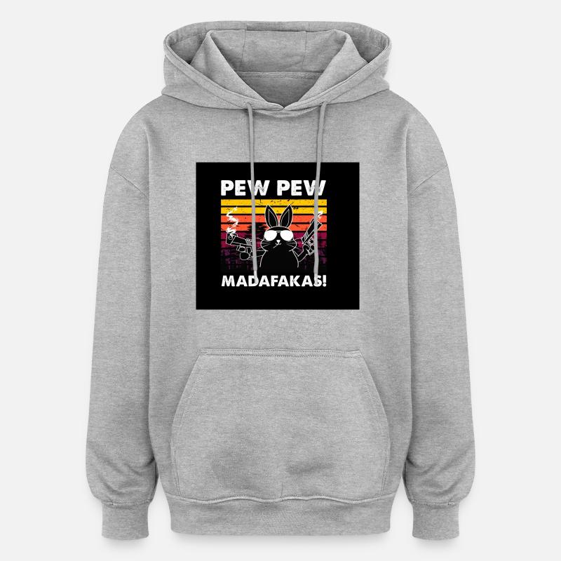 Masque de banc de lapin - Sweat à capuche oversize unisexe - gris chiné