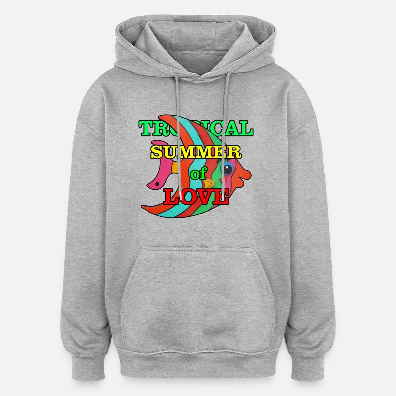 Perche - Sweat à capuche oversize unisexe - gris chiné