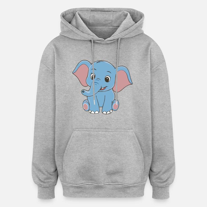 MIGNON BÉBÉ ÉLÉPHANT - Sweat à capuche oversize unisexe - gris chiné