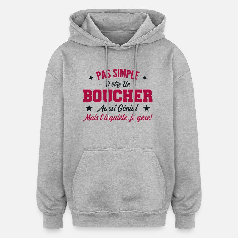 Tolles Metzgermann-Geschenk - Oversized Unisex Hoodie - Grau meliert