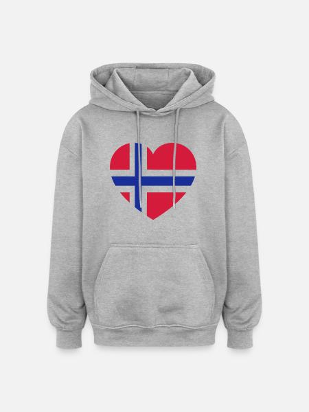 norge - Oversized Unisex Hoodie - heather grey